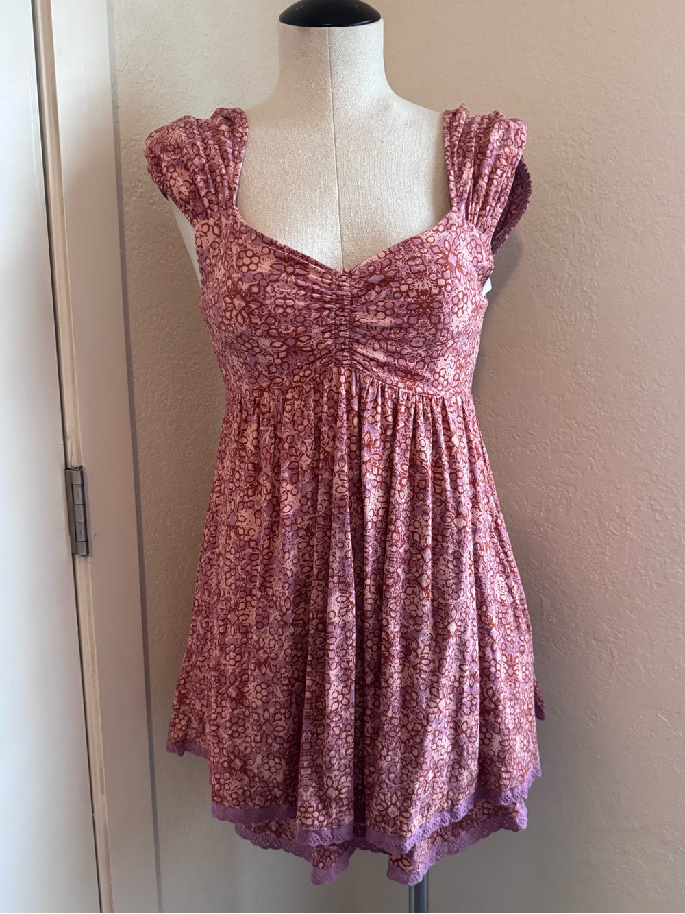 Free People Pink Floral Babydoll Sundress